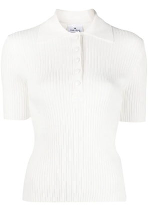 Courrèges ribbed-knit short-sleeve shirt - White