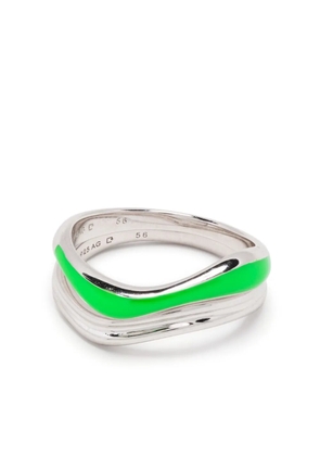 Maria Black Soma neon-detail ring stack - Silver