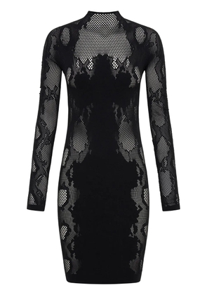 Dion Lee Cobra semi-sheer lace minidress - Black
