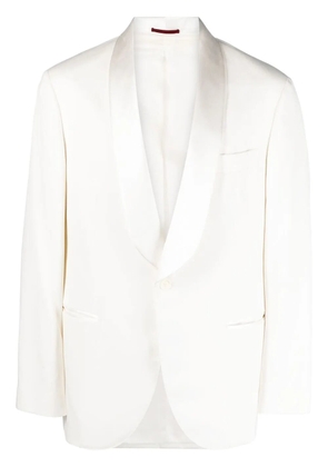 Brunello Cucinelli silk suit jacket - White