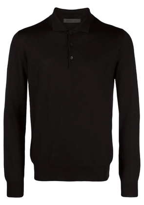 Corneliani mélange-effect wool polo shirt - Brown