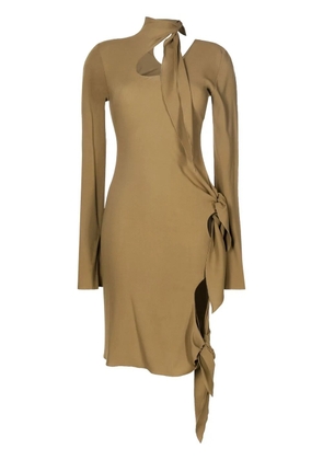 Petar Petrov cut-out details tied dress - Brown