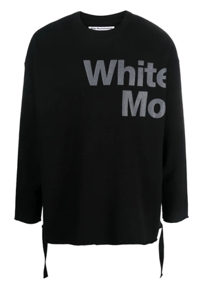 White Mountaineering logo-print draped-strap sweatshirt - Black