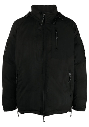 Comme des Garçons Homme striped zip-up hooded jacket - Black