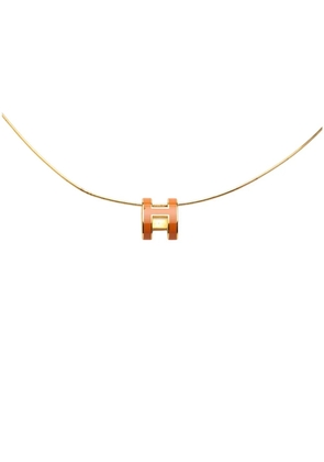 Hermès Pre-Owned 2000-2020 Gold Plated Enamel Pop H Pendant Necklace costume necklace