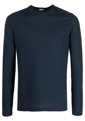Zanone long-sleeved cotton T-shirt - Blue