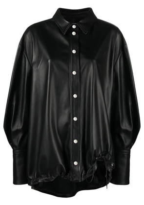 The Attico leather shirt jacket - Black