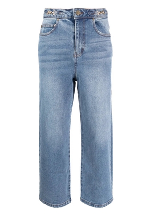 tout a coup horsebit-embellished mid-rise straight-leg jeans - Blue