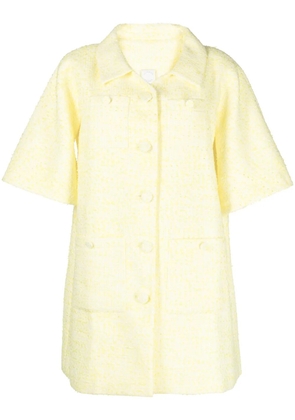 Huishan Zhang Constantine short-sleeve bouclé coat - Yellow
