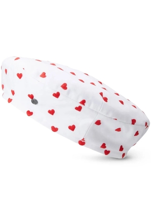 Maison Michel New Billy heart-print beret - White