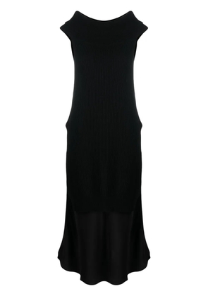 Semicouture off-shoulder wool blend maxi dress - Black