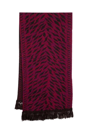 Saint Laurent Pre-Owned 1980s jacquard-knit wool scarf - Purple