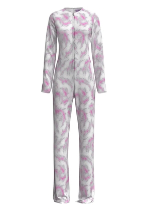 Maccapani Vane Ghost-print flared jumpsuit - Grey