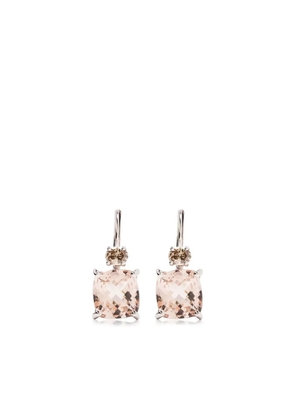 Wouters & Hendrix Gold 18kt white gold diamond and morganite earrings - Silver
