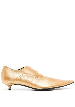 Comme Des Garçons 30mm kitten-heel brogues - Gold