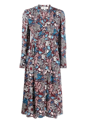 DVF Diane von Furstenberg floral-print midi dress - Red