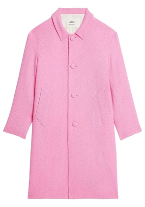 AMI Paris tweed single-breasted coat - Pink