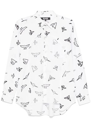 Black Comme Des Garçons birds-print shirt - White