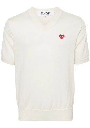 Comme Des Garçons Play heart-patch wool jumper - White
