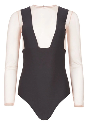 Fleur Du Mal suspender-print bodysuit - Black