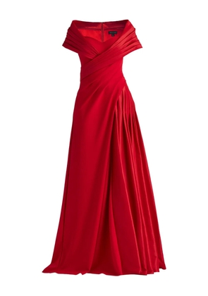Tadashi Shoji pleated draped gown - Red
