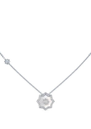 David Morris 18kt white gold Astra diamond and mother-of-pearl necklace - Silver
