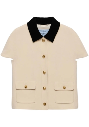 Prada velvet-collar jacket - Neutrals