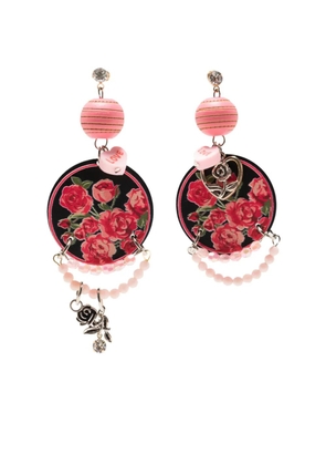 Amir Slama Bijoux floral-print pearl-detail earrings - Pink