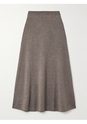 LISA YANG - Dolly Cashmere Midi Skirt - Brown - 01,2
