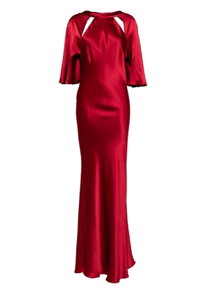 Michelle Mason capelet-sleeve gown - Red