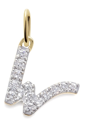Monica Vinader 14kt yellow gold W charm diamond necklace