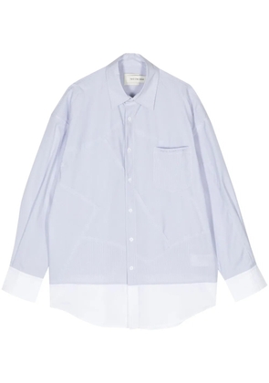 Feng Chen Wang logo-embroidered patchwork shirt - Blue