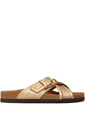 Valentino Garavani 30mm Fussfriend metallic sandals - Gold