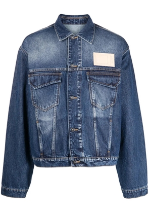 A-COLD-WALL* vintage-wash logo-print denim jacket - Blue
