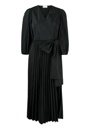 RED Valentino bow-detail pleated dress - Black