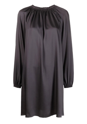 Blanca Vita gathered-detail long-sleeve dress - Grey