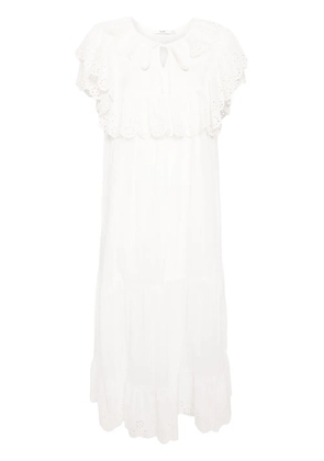 b+ab broderie-anglaise cotton midi dress - White