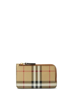 Burberry Vintage-Check print zipped wallet - Neutrals