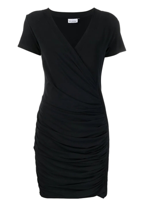 Gianfranco Ferré Pre-Owned 2000s gathered detailing short-sleeved dress - Black