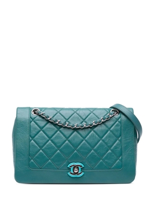 CHANEL Pre-Owned 2018 Medium Crumpled Calfskin Bi Full Flap crossbody bag - Blue