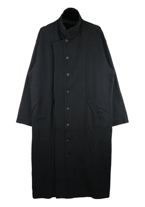 Yohji Yamamoto layered wool-blend coat - Black