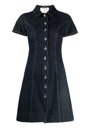 CHANEL Pre-Owned 1990 CC logo-buttons denim dress - Blue