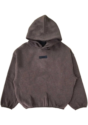 FEAR OF GOD ESSENTIALS front logo patch hoodie - Brown