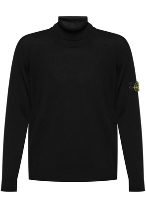 Stone Island Compass-patch wool jumper - Black