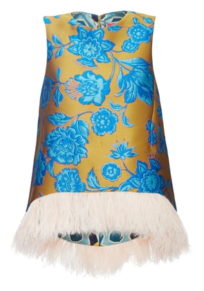 La DoubleJ La Scala floral-jacquard blouse - Yellow