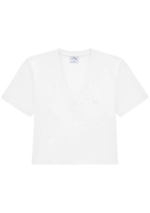 Courrèges logo-appliqué cotton T-shirt - White