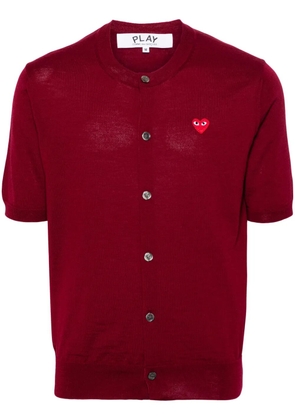 Comme Des Garçons Play Heart-patch wool cardigan - Red