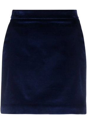 Bally high-waist velvet miniskirt - Blue