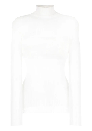QUIRA semi-sheer ribbed-knit top - White