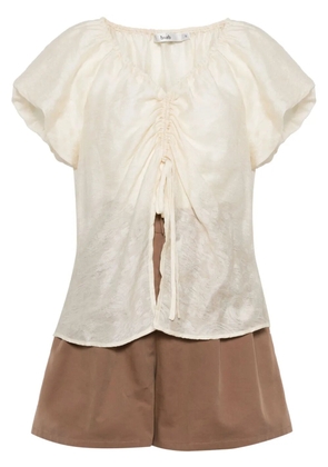 b+ab pleat-detail tailored short set - White